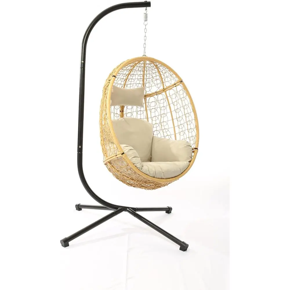 

Устойчивое к УФ-излучению плетеное кресло-качели с подставкой, съемными подушками, грузоподъемностью 350 фунтов, идеально подходят для использования в помещении или на улице.