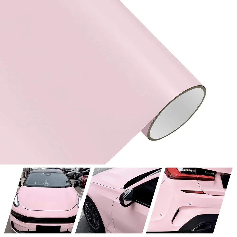 Premium PET Matte Blush Pink Vinyl Car Self Adhesive Film Car Body Wrap Vehicle Foil Sticker Computer Decal Skin Air Bubble Free