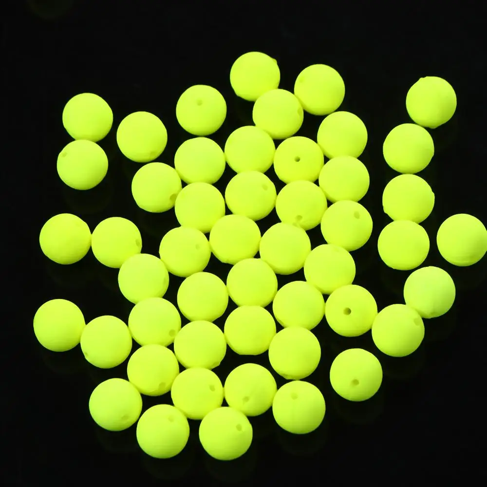 50pcs EVA Foam Fishing Floating Bobbers Fluorescent Drift Ball Strike Indicator Fishing Float Buoyancy Balls Fishing Accessories