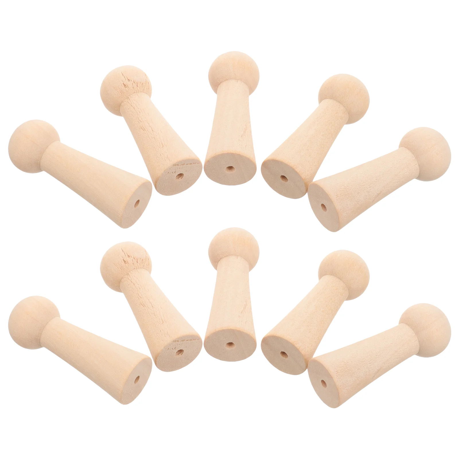 10 Pcs Coat Hanger Wood Storage Hook Hat Wooden Wall Hooks for Hanging Clothes Hangers Nail