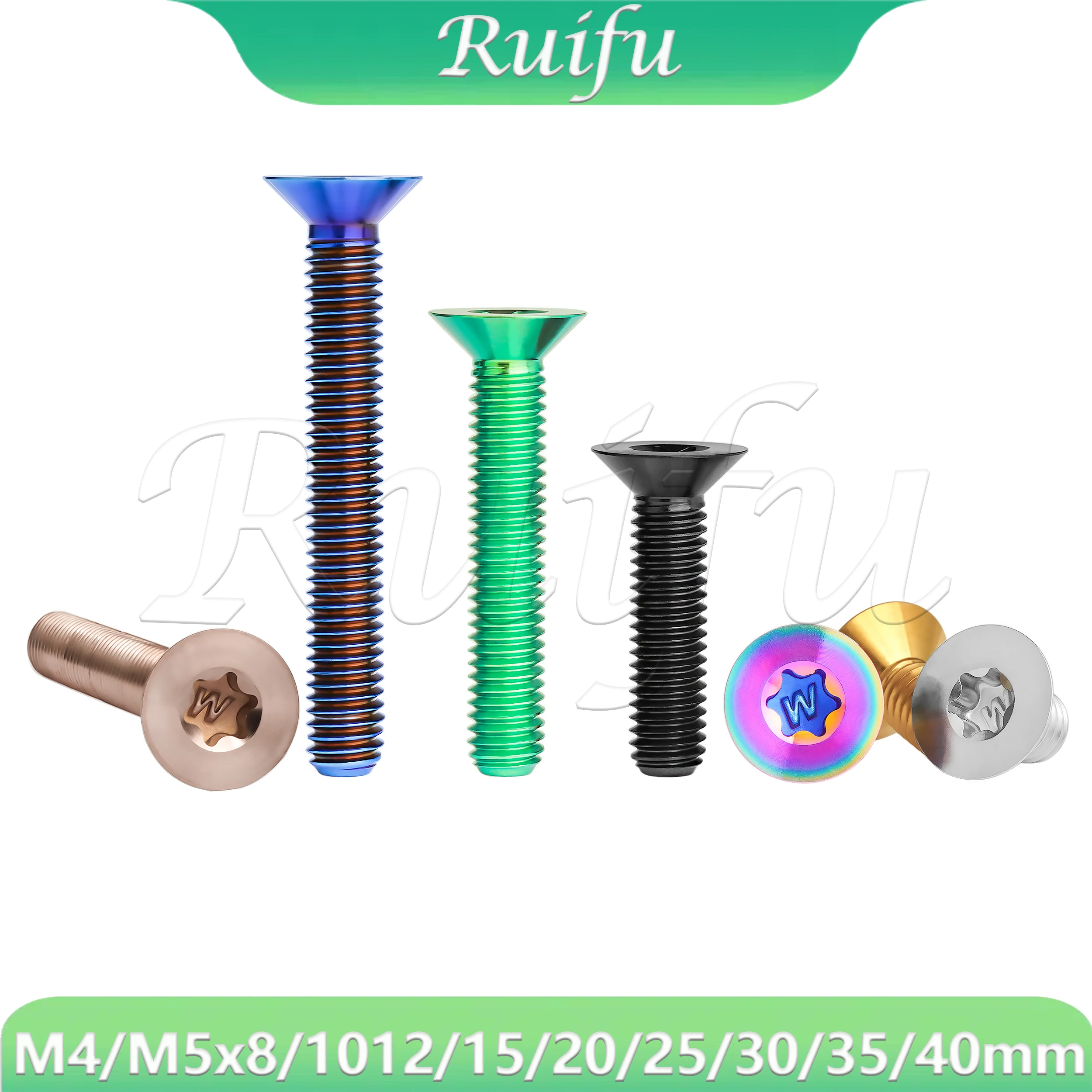 

Ruifu Titanium Bolt M4 M5X8--40mm Countersunk Torx Head Screw Fastener for Bicycle Motorcycle Car