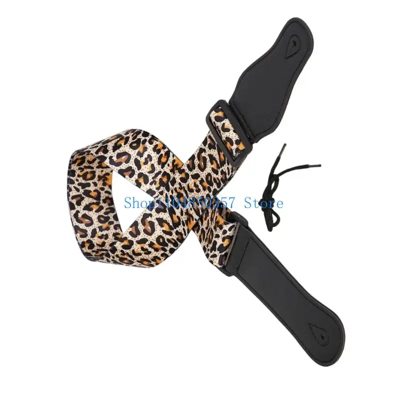 5asd Thicken Universal Guitar Shoulder Strap Electric Guitar Strap Belt Shoulder Pad with Leather End Adjustable Guitar Strap