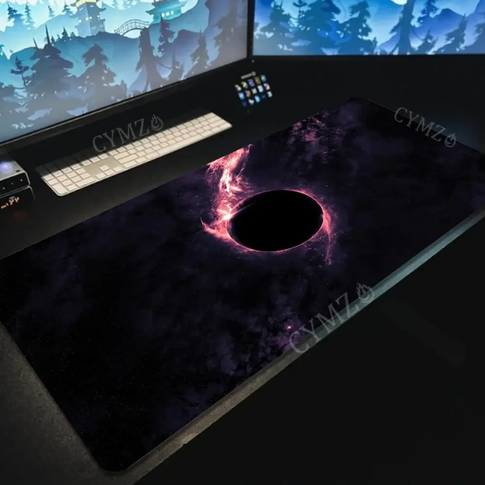 Podkładka pod mysz z motywem czarnego dziura, mata na biurko, podkładki gamingowe, gumowa, antypoślizgowa, wytrzymała, wodoodporna, akcesoria PC, podkładki pod klawiaturę i mysz, dywanik