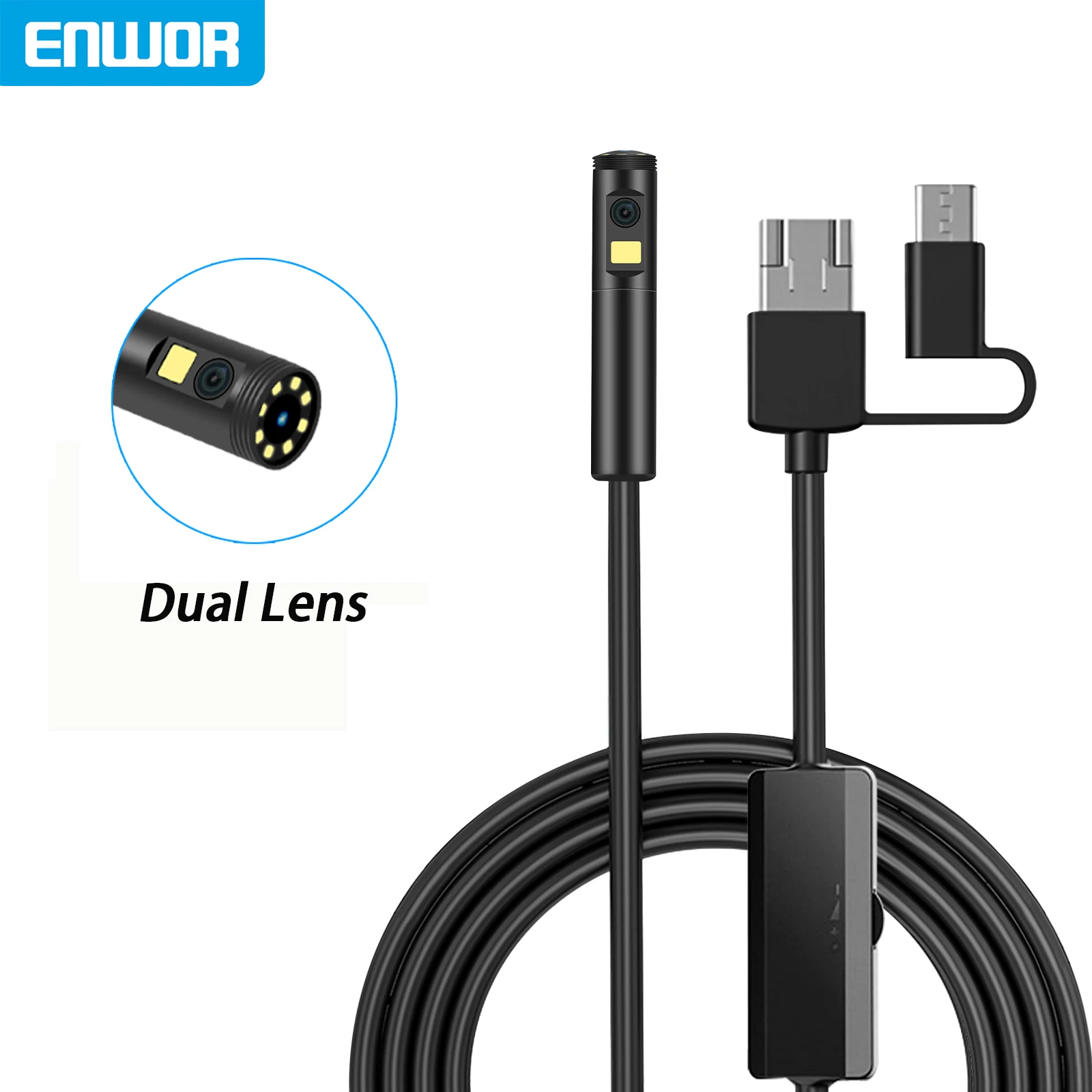 3 in 1 Android Endoscope Camera HD1080P for Type-C Phones Single&Dual Waterproof Rigid Cable Borescope Camera 3.9mm 8mm 720P