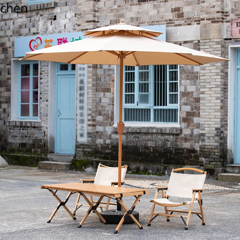 outdoor folding portable picnic Kermit chair solid wood camping small chair egg roll table