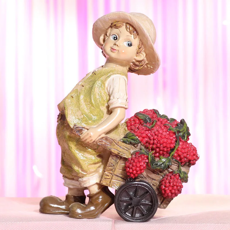 

Pastoral Lovers Resin Crafts Cute Mulberry Figurines Statue Ornaments Sculpture Home Garden Decoration Wedding Birthday gift