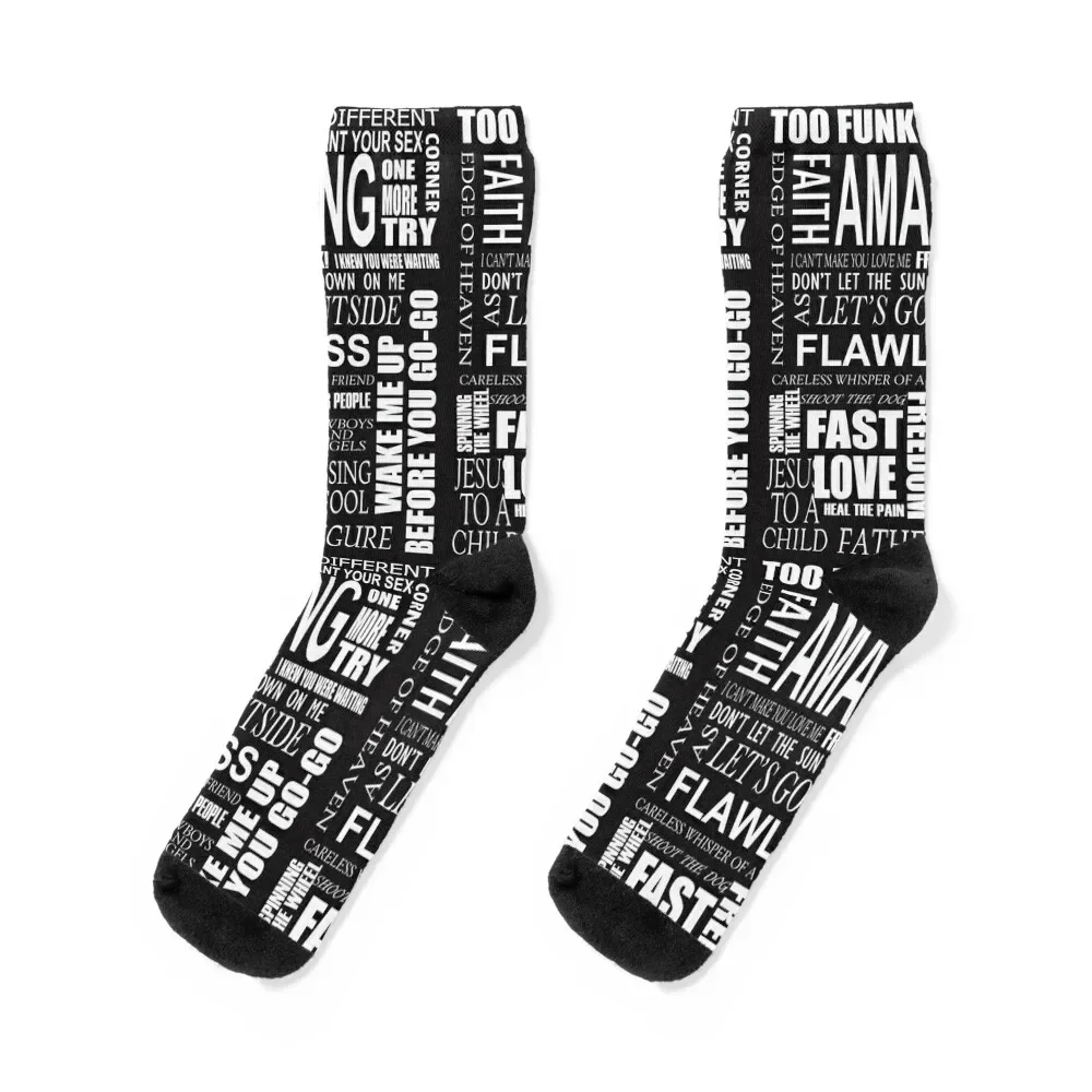 GEORGE MICHAEL LYRICS SONGS Socks heated Antiskid soccer set Socks For Man Women's