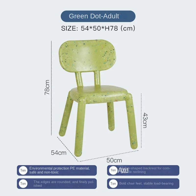 Nordic Designed Plastic Dining Chairs Empilhável com encostos grossos, Cadeiras de lazer ao ar livre, Pode ser usado para uso doméstico, Novo