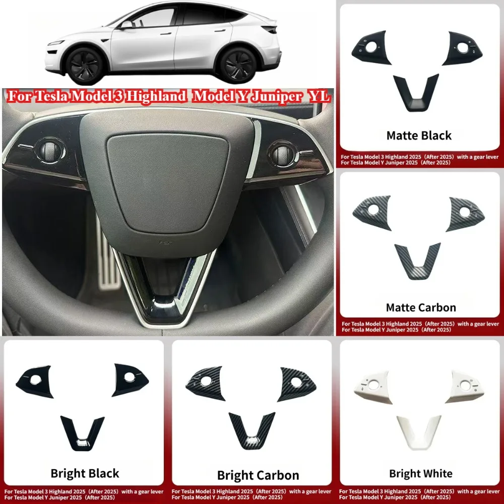 

For Tesla Model Y Juniper 2025 Model 3 Highland Steering Wheel Button Sticker Protective Cover Patch Interior Car Accessories