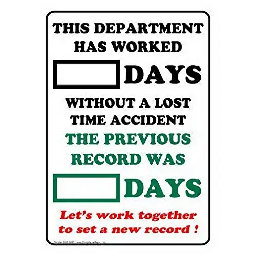 

Uptell Dry Erase Days Without A Lost Time Accident Sign Metal Signs Funny Yard Sign Outdoors Warning Signs Tin Plate Poster 8&qu