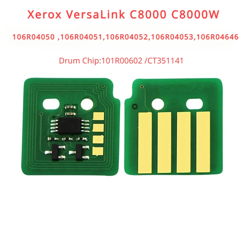

10 шт. чип тонера и барабана Xerox VersaLink C8000/C8000W (106R04050, 106R04051,106R04052,106R04053,106R04646,101R00602/CT351141)