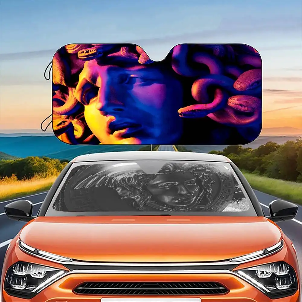 Musical-Vers-aace Gia-nni ستائر ظلة للسيارة الزجاج الأمامي المضادة للأشعة فوق البنفسجية حماية الجبهة الشمس الظل التبريد حامي