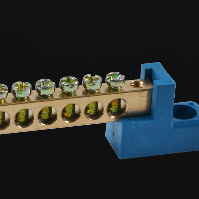 

Клеммная колодка ABGR Синяя клеммная шина 10-позиционная винтовая латунная клеммная колодка Заземляющая полоса Блок шины Упаковка из 20 шт.