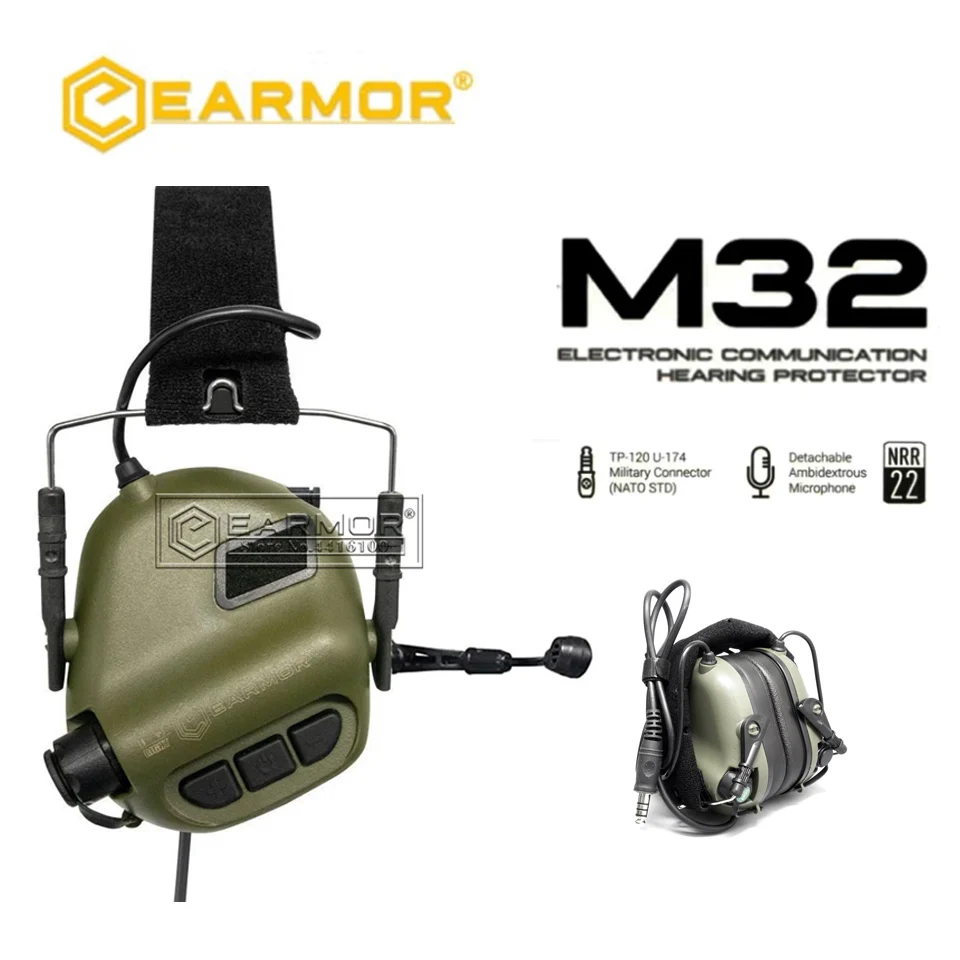 

EARMOR Tactical Headset M32 MOD3 Noise Canceling Headphones Aviation Communication Softair Earphones Shooting