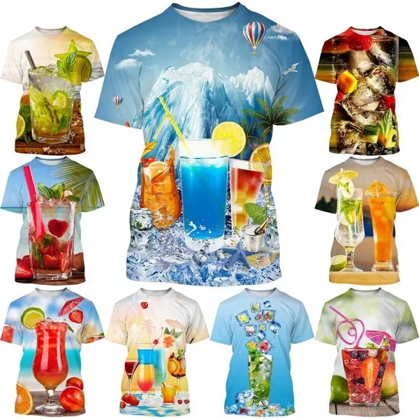 

Summer Hawaiian Fruit 3D Printed T-shirt Casual Cool Holiday Fun T-shirt Street Fashion Outdoor Sports T-shirt