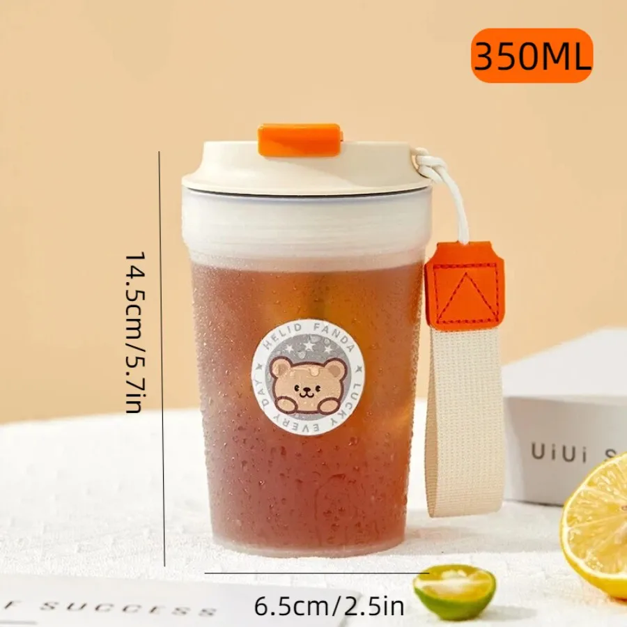 350ML Leuke Draagbare Plastic Waterfles Met Touw Sport Reizen Hittebestendig Lekvrije Waterbeker Tumbler Voor Kinderen Studenten