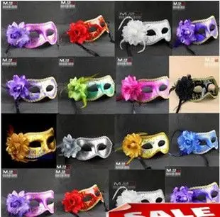 

Newest Women Sexy Hallowmas Easter Venetian Mask Masquerade Masks Flower Feather Mask Dance Party Holiday Mask Colorful Drop Shi