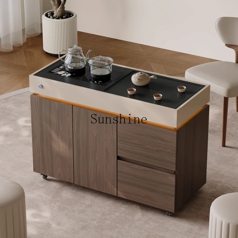 

Modern minimalist mobile tea bar car kettle integrated sofa side table