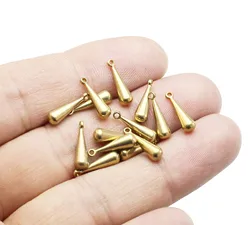 50pc Extender Chain Drop Charm, Raw Brass Ends, Teardrop Earring Charm, 6x3mm 7x3mm 9x3mm 13.5x4mm, Jewelry Making -R837 R1789