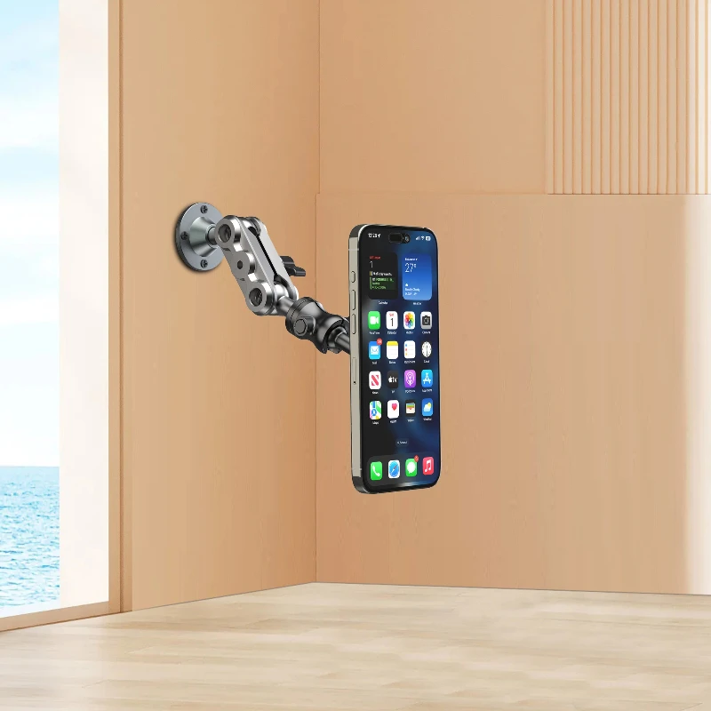 

Car Phone Holder For 4.7-13" IPad Aluminum Heavy Duty Drill Base Tablet Holder Car Mount Dashboard 360° Adjustable 2-Stage Stand