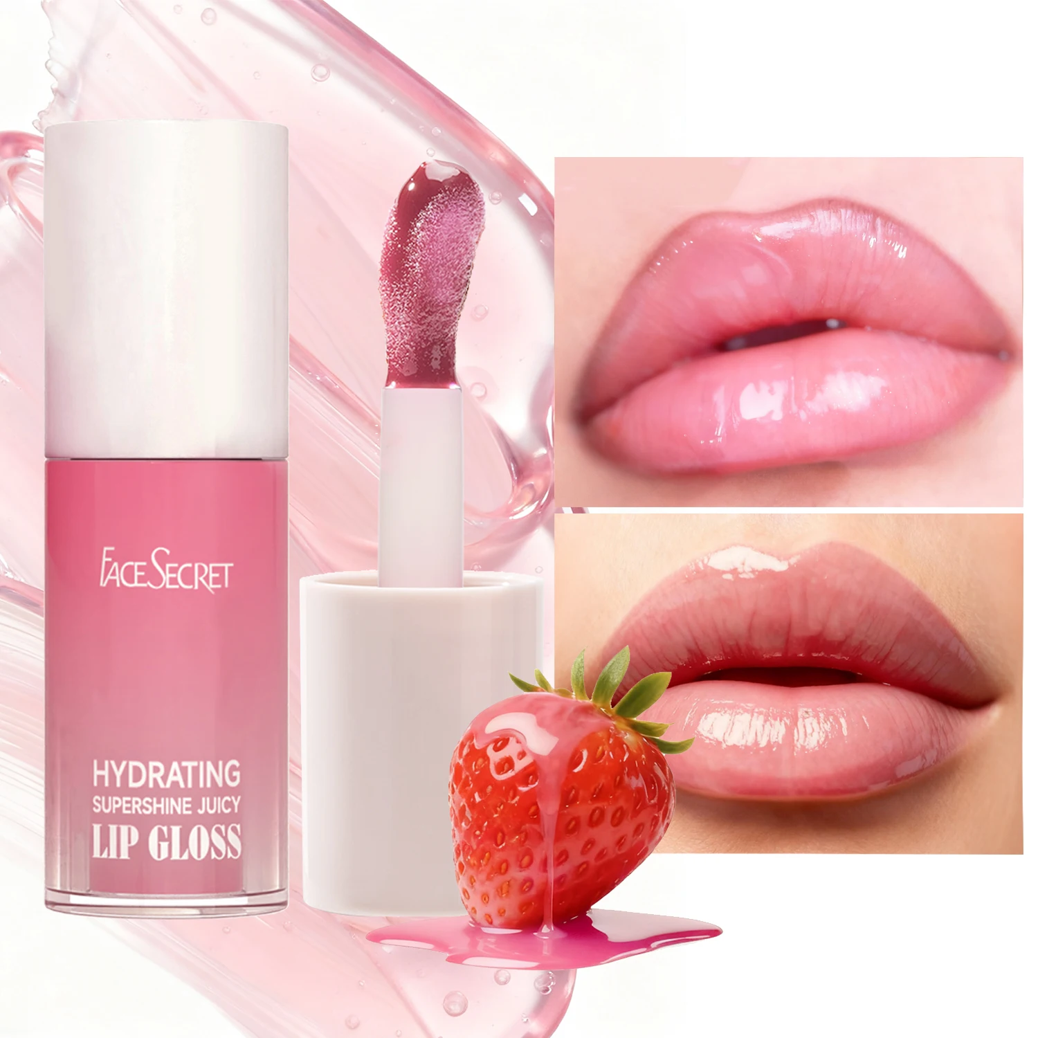 Jelly Lip Oil Lip Gloss Moisturizing Plumping Lip Balm Lip Combo Natural Fruit Color Light Beige Lip  Long-lasting Makeup