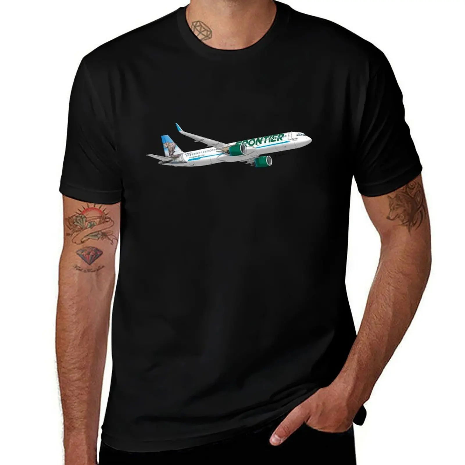 Футболка Airbus A321 Neo Frontier Airlines, легкая, большого размера.