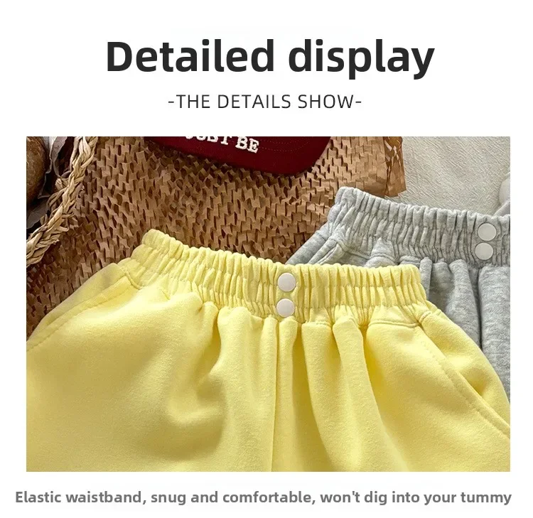 Koreanischer Stil, einfarbige Sport-Langhose für Kinder, Jungen und Mädchen, Frühling/Herbst, Freizeit-Hose, Jogginghose. – Detail 13