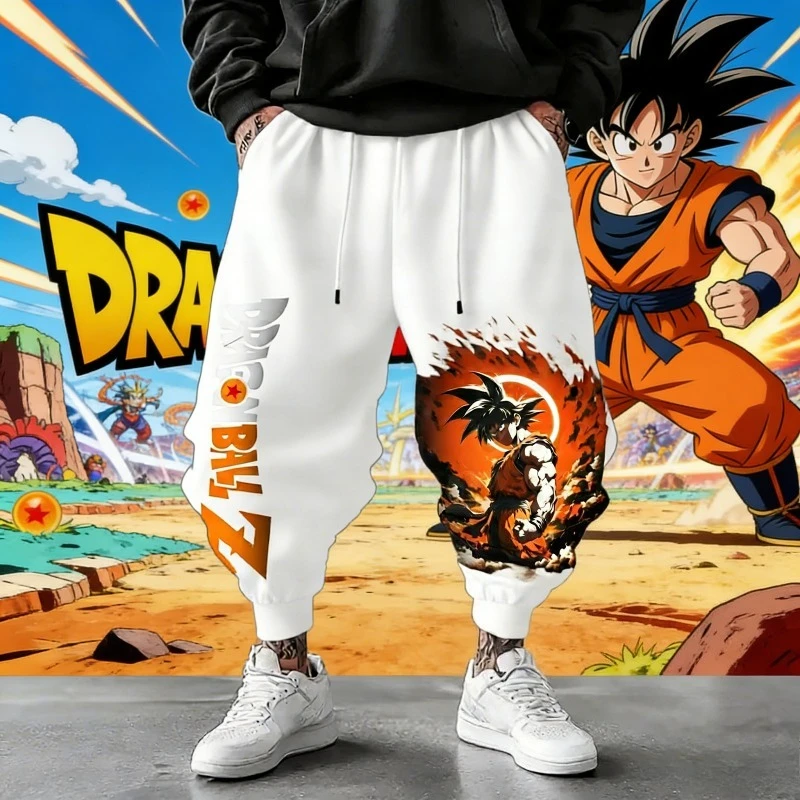 Dragon Ball Z Anime Graphic Men Jogger Pants Loose Fit Streetwear Casual Sweatpants Elastic Cuff Spring Autumn Hip Hop Trousers