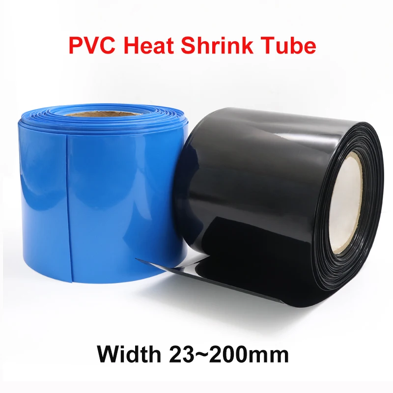 

Width 23mm~ 200mm 18650 Lip Battery Pack Wrap PVC Heat Shrink Tube Insulated Film Cable Sleeve Dia 15-127mm lithium Case