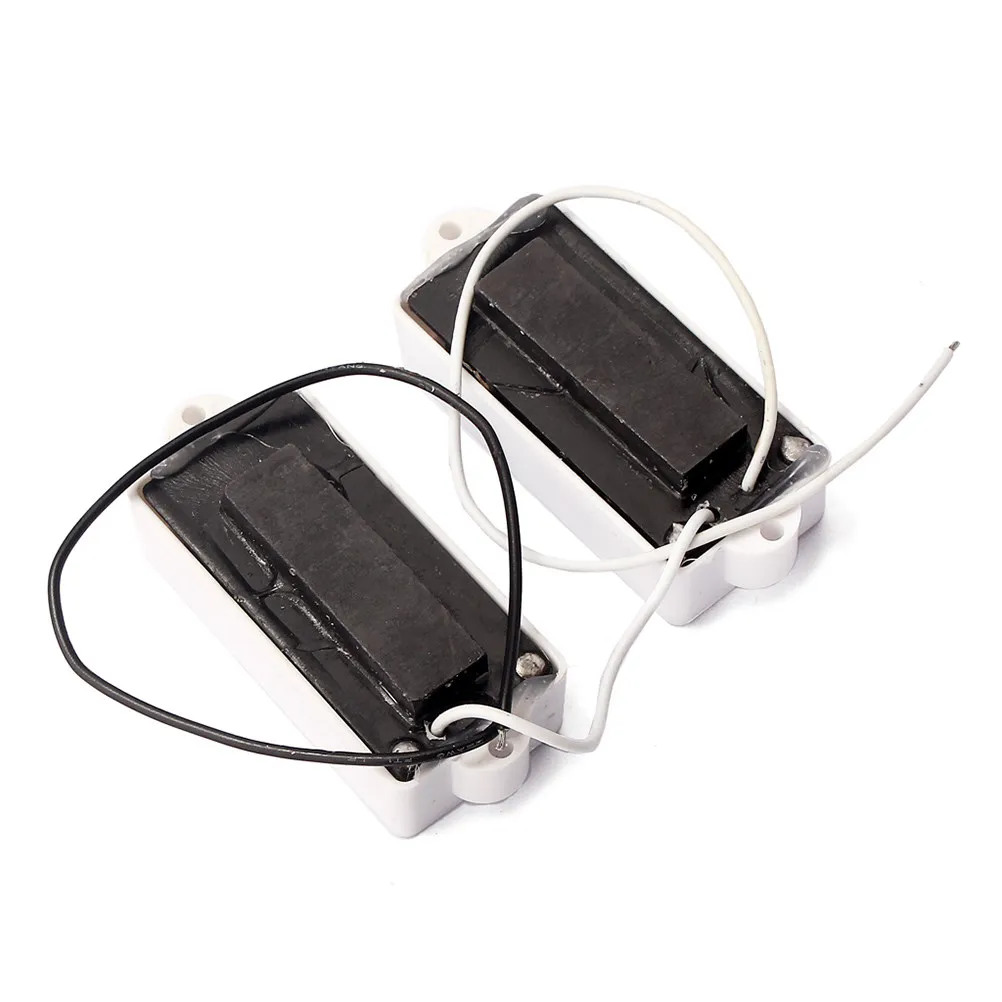 4 String Bass Pickup Replacement Standard Size Pb Bass Guitar Open Style Bridge Neck Pickups Set Alnico V Magnets Medium Output