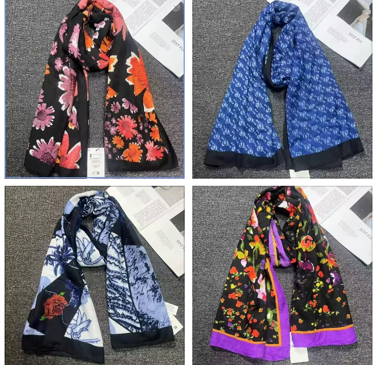 Foreign trade original single Spanish new trend print fashion everything beautiful long shawl scarf