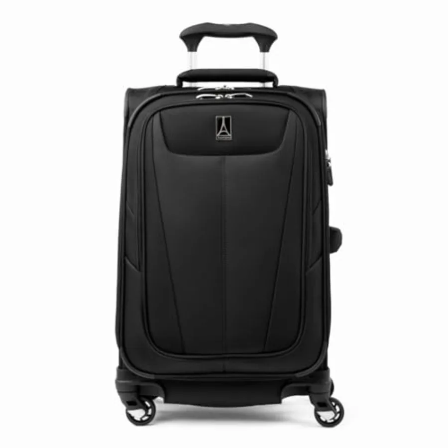 

Чемодан Maxlite 5 Softside Expandable с 4 вращающимися колесами, легкий, для мужчин и женщин, черный, ручная кладь, 21 дюйм