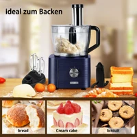 Robot culinaire multi-tare 1300W, pétrissage 3,5 l, mélangeur 1,5 l, presse-agrumes, 11 accessoires professionnels, meulage/coupe/tranchage 3