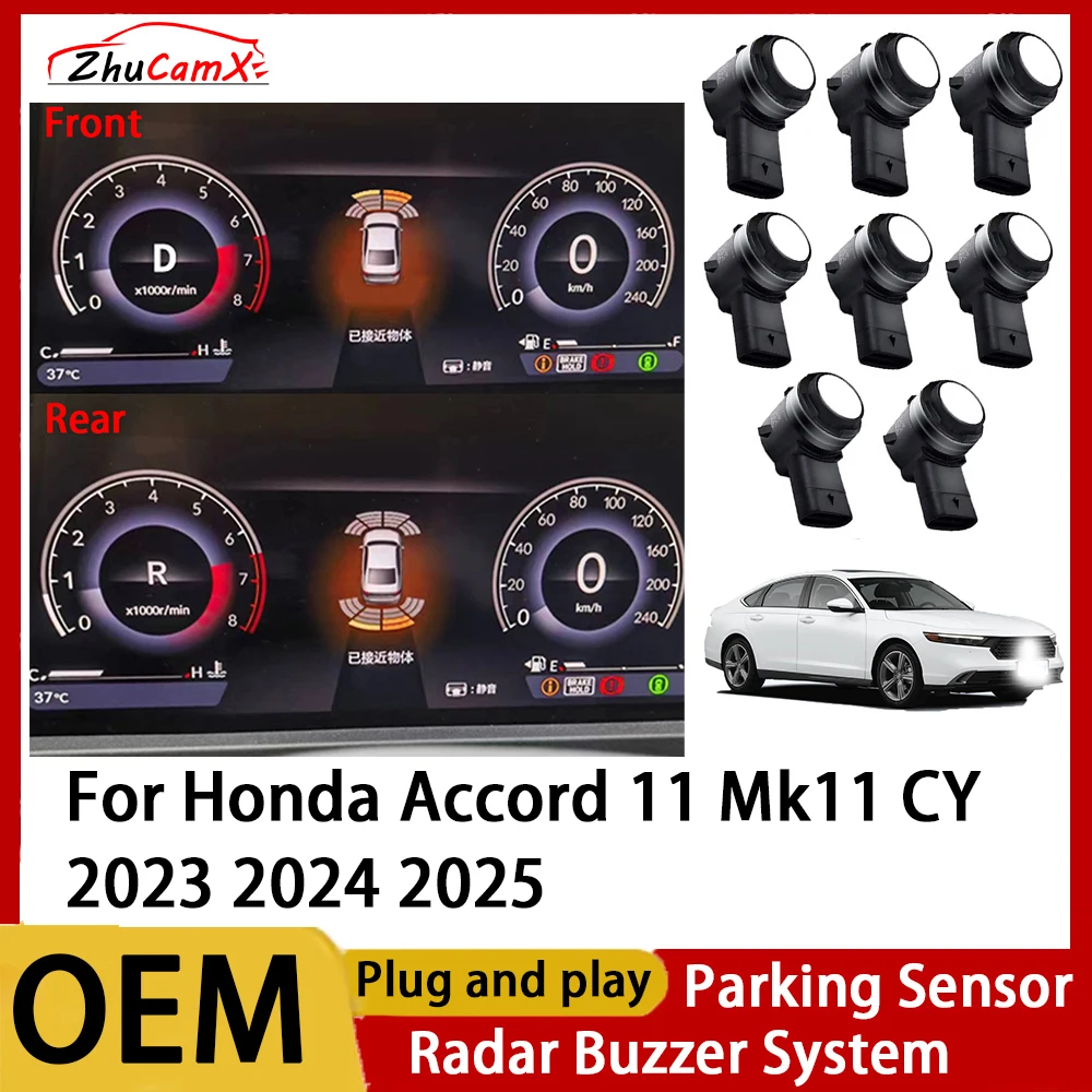 

ZhuCamX Front Rear Parking Sensor Assistance Backup Radar Buzzer System for Honda Accord 11 Mk11 CY 2023 2024 2025