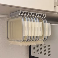 Kitchen Food Container Lid Holder Organizer Rack Cabinet Door Hanging Storage Shelf Multi-Slot Space Saving Plastic Hanger 3