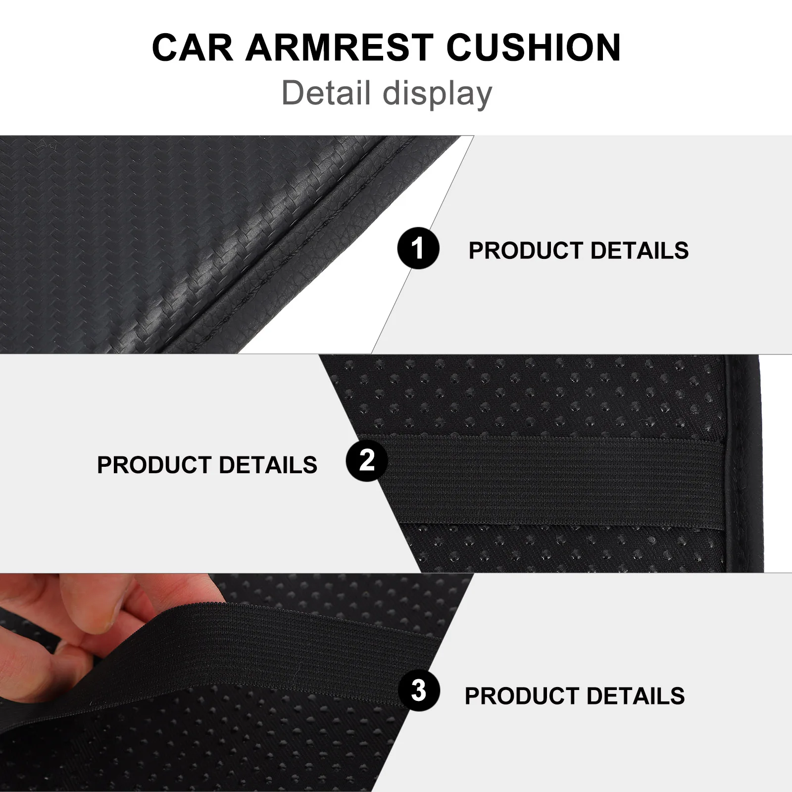 

Car Armrest Box Cushion Universal PU Thick Pads Waterproof Easy Clean Long Life Car Interior Accessories