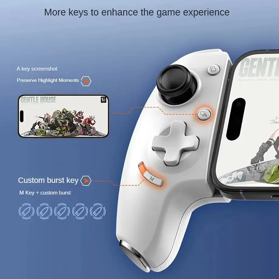 Retractable Game Controller, Handheld Gamepad, Hall Trigger, Wireless Bluetooth Joystick, for IOS Android Phone PS4 Tablet