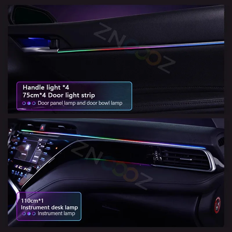 RGB 22in1 Car Interior Acrylic Car Ambient Lights For Peugeot 208 207 308 206 307 407 2008 508 3008 5008 Car Accessories