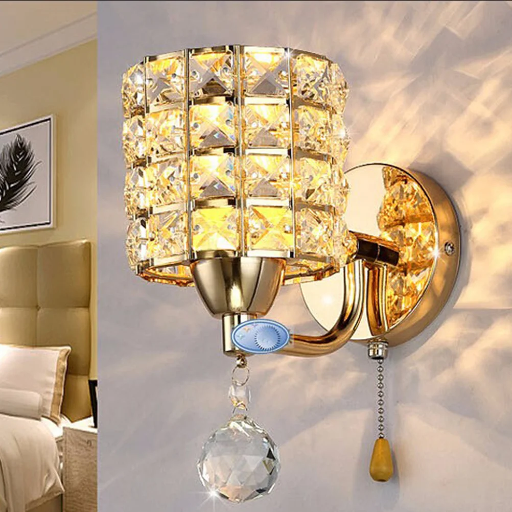 

LED Crystal Wall Lamp Elegant Pendant Lamp for Home Bedside Wall Light Energy Saving Without Bulbs Crystal LED Light