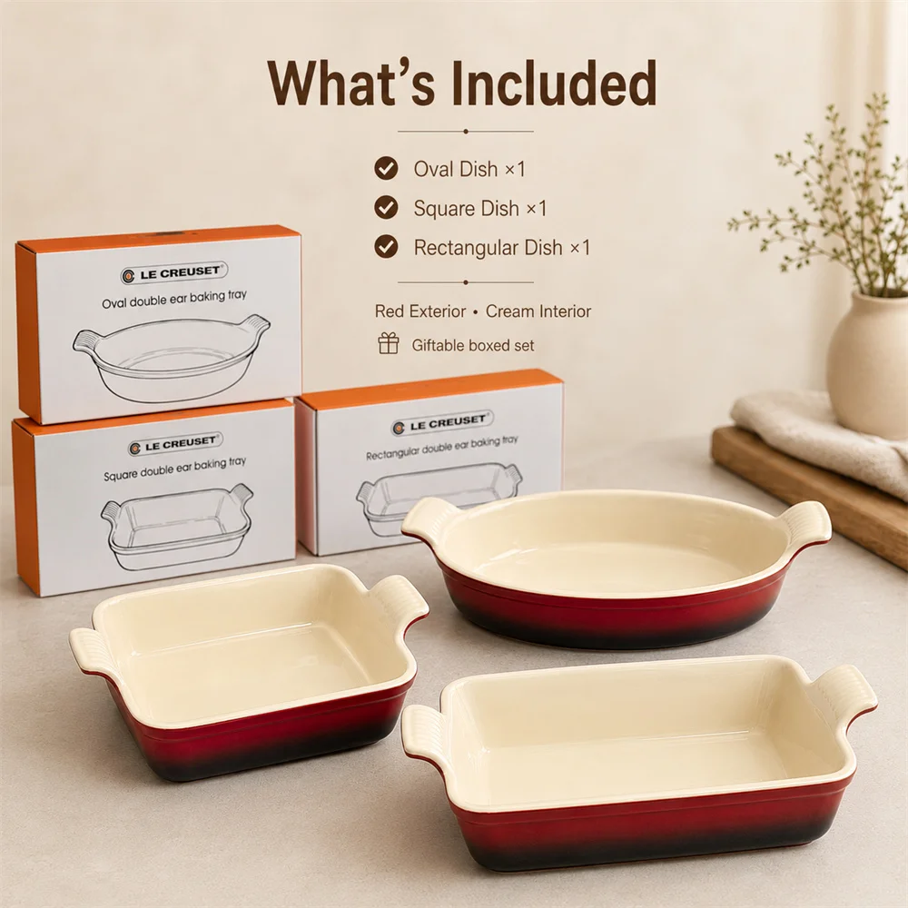 Le Creuset Oven to Table Stoneware Rectangular Baking Dish with Handles Premium Ceramic for Roasting Casseroles Versatile view 6