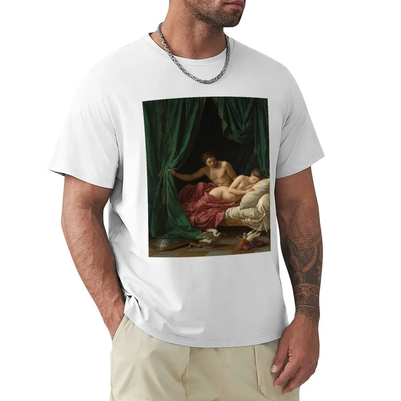 Louis-Jean-Francois Lagrenee - Mars And Venus Allegory Of Peace T-Shirt korean fashion heavyweight t shirts for men