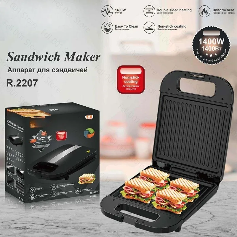 

EU Standard, Household Grilled Steak Machine, Multi-functional Electric Grill, Toast Bread Heating Double-sided Grilling R2207