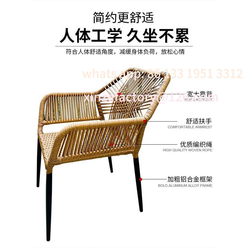 

Outdoor tables and chairs with umbrella combination courtyard outdoor rattan tables and chairs three-piece set open-air balcony