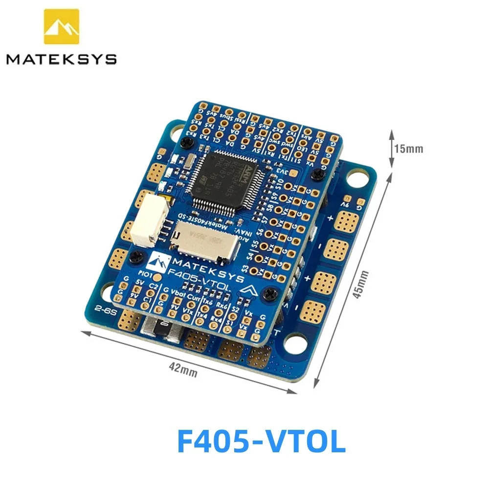 MATEK F405-VTOL Flight Controller Baro OSD MicroSD Card Blackbox 2-6S LiPo ArduPilot INAV for RC Multirotor Fixed-Wing Airplane