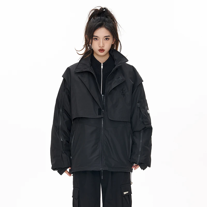 Original Be All Kabuto American Style Layered Autumn Winter Waterproof Jacket Fake Two-Piece Structure Cotton Coat Zipper Clo...