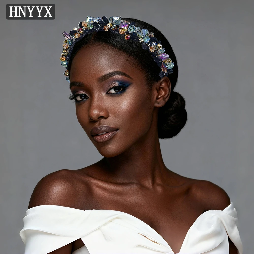 

HNYYX Heavy Industries Luxury Headbands Sparkling Crystal Braided Hair Hoops Atmosphere Princess Headwear Bridal Headdress A401