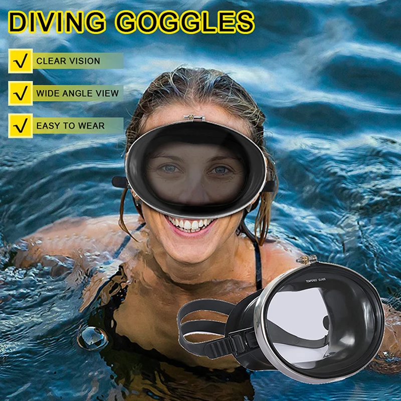 Underwater Fish Shooting Goggles Silicone Diving Mask Adult Anti-Fog Full Dry Protective Freediving Goggles HD Swim Goggles