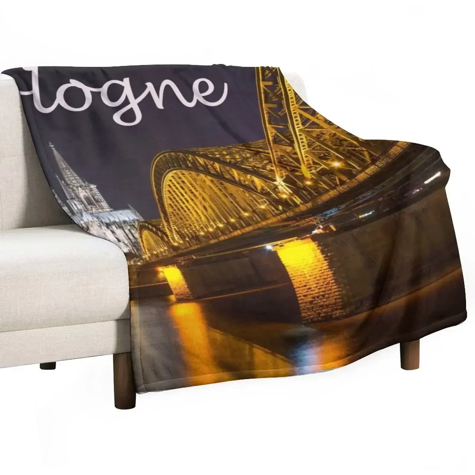 

Cologne Cathedral at Night - Stunning Photograph Throw Blanket Decorative Sofas wednesday funny gift Blankets