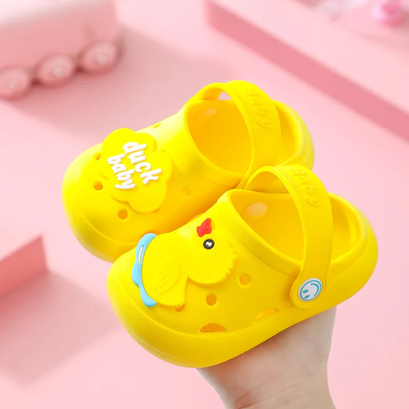 

Summer Children's Slippers for Boys Indoor Anti Slip Household Cartoon Girl Baby Soft Sole Toddler Baotou Cool Drag Hole Shoes