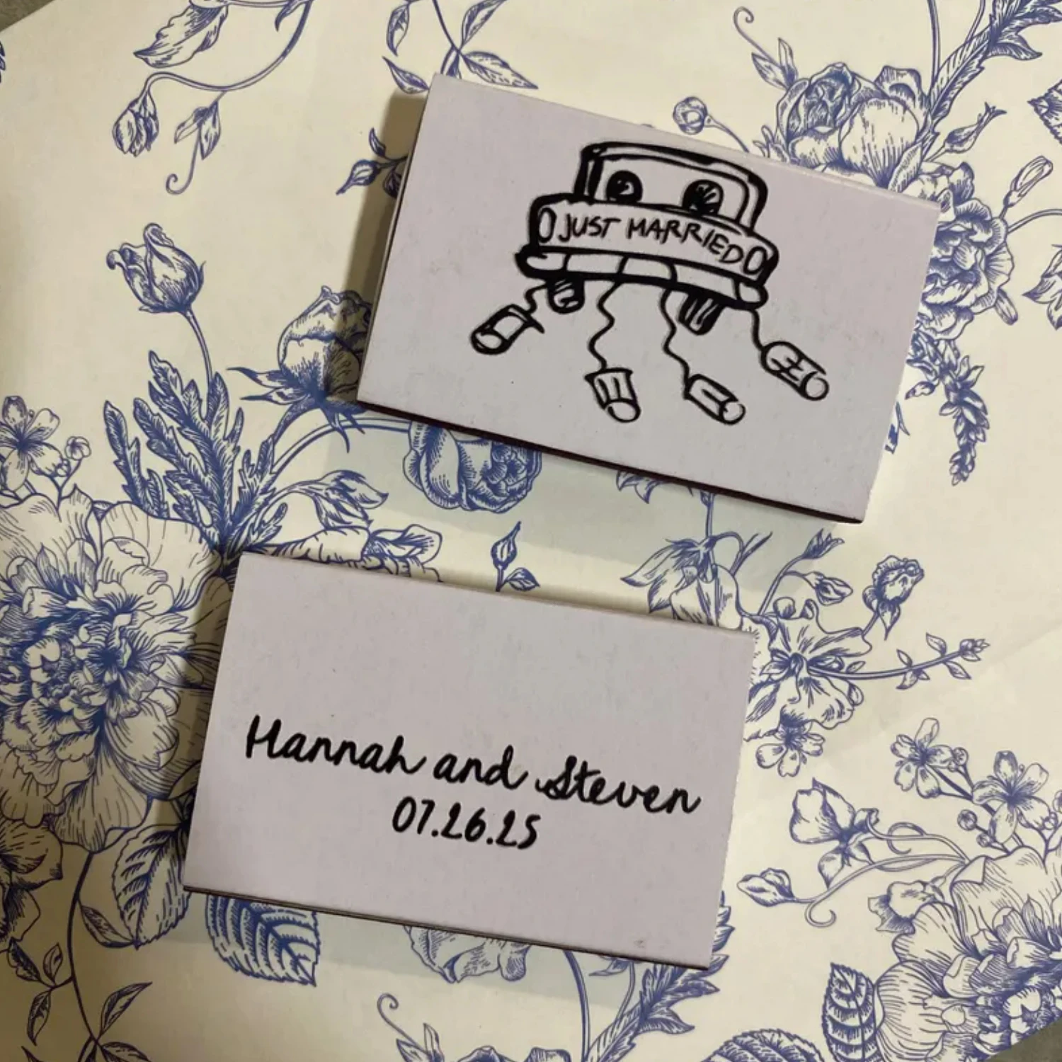 

For Ever Hand Drawn Wedding Cake Personalized Wedding MatchBoxes, Custom Engagement Two-Side Matchboxes, Memorable Gifts, Party